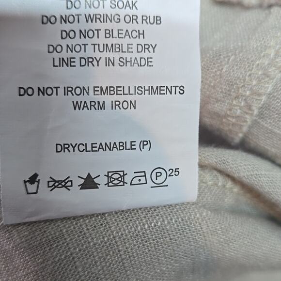 White Closet Elements Cotton Linen Blend Dress Beige Size 10 AUS (8 US) - Picture 8 of 8